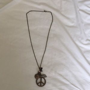 Bohemian brown peace necklace